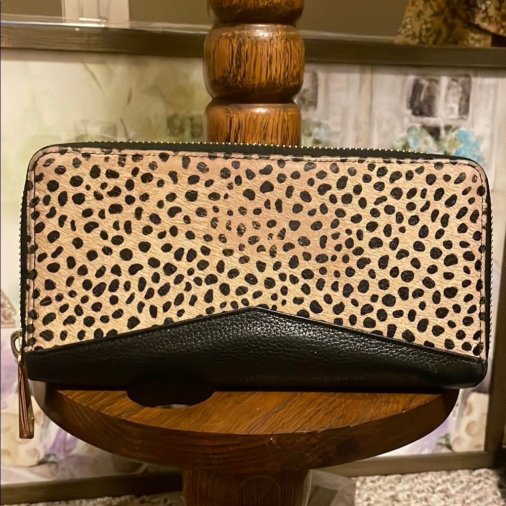 Aimee Kestenberg Black Clutch with Faux Fur Accent